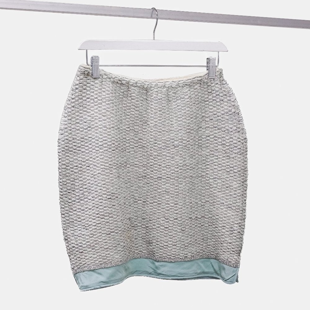 Prada Woven Blue Hem Mini Skirt